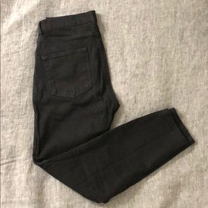 Everlane high-rise skinny ankle jean black, sz 28
